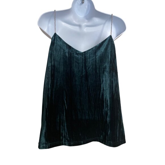 Rachel Zoe Green Sleeveless Velvet Camisole Top Womens Size Medium - Picture 2 of 5